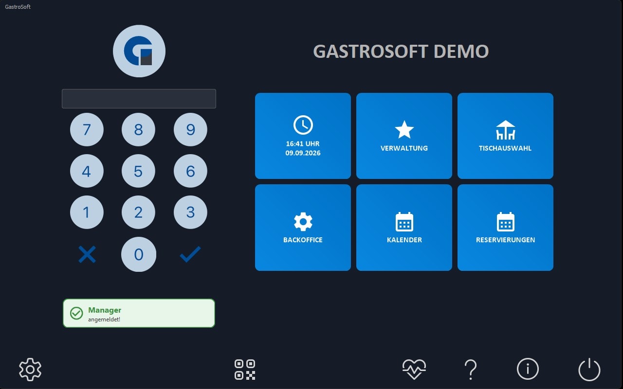 GastroSoft Startseite (dark mode)