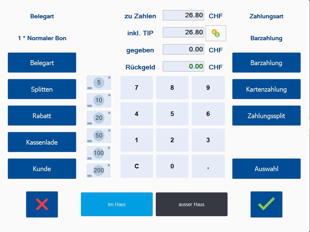 GastroSoft Zahlung