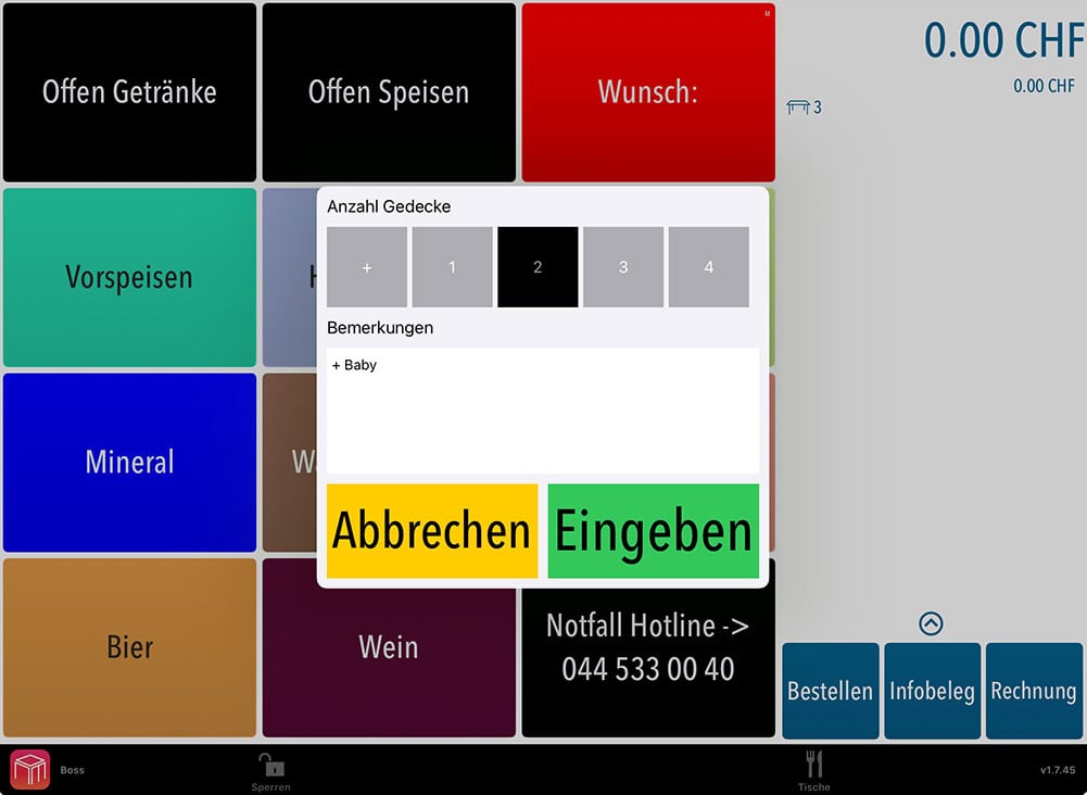 waiterone-anzahl-gedecke